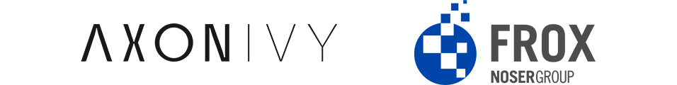 Logos Axon Ivy AG und FROX AG